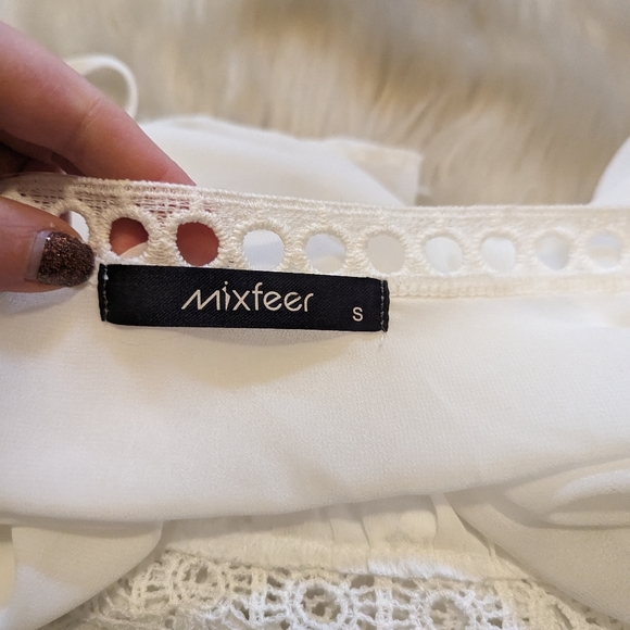 Mixfeer white boho long sheer duster size S - Picture 6 of 9